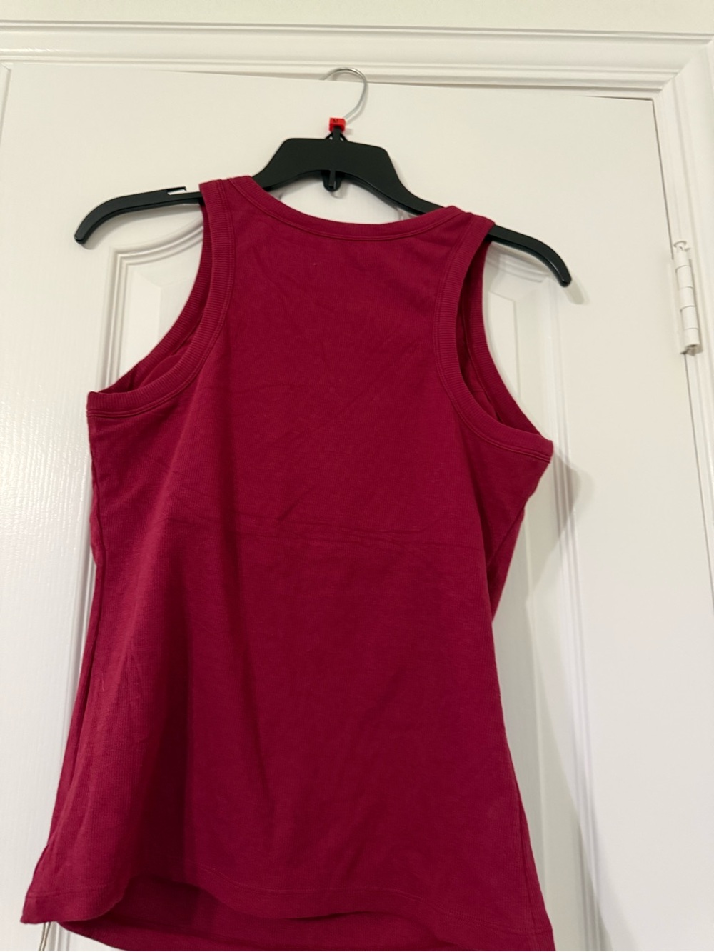 NWT Ribbed Tank Top with Built-In Bra, Burgundy Size Medium - Picture 2 of 4